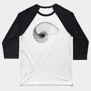 Monochrome Seashell Baseball T-Shirt